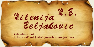 Milenija Beljaković vizit kartica